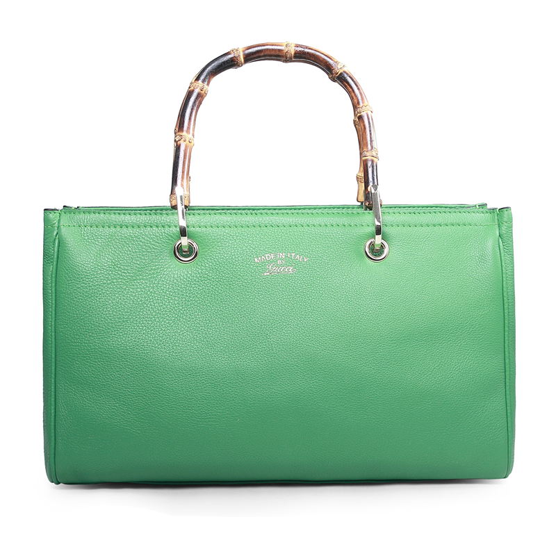 Authentic Gucci Bamboo Shopper Tote Bag 323660 Green